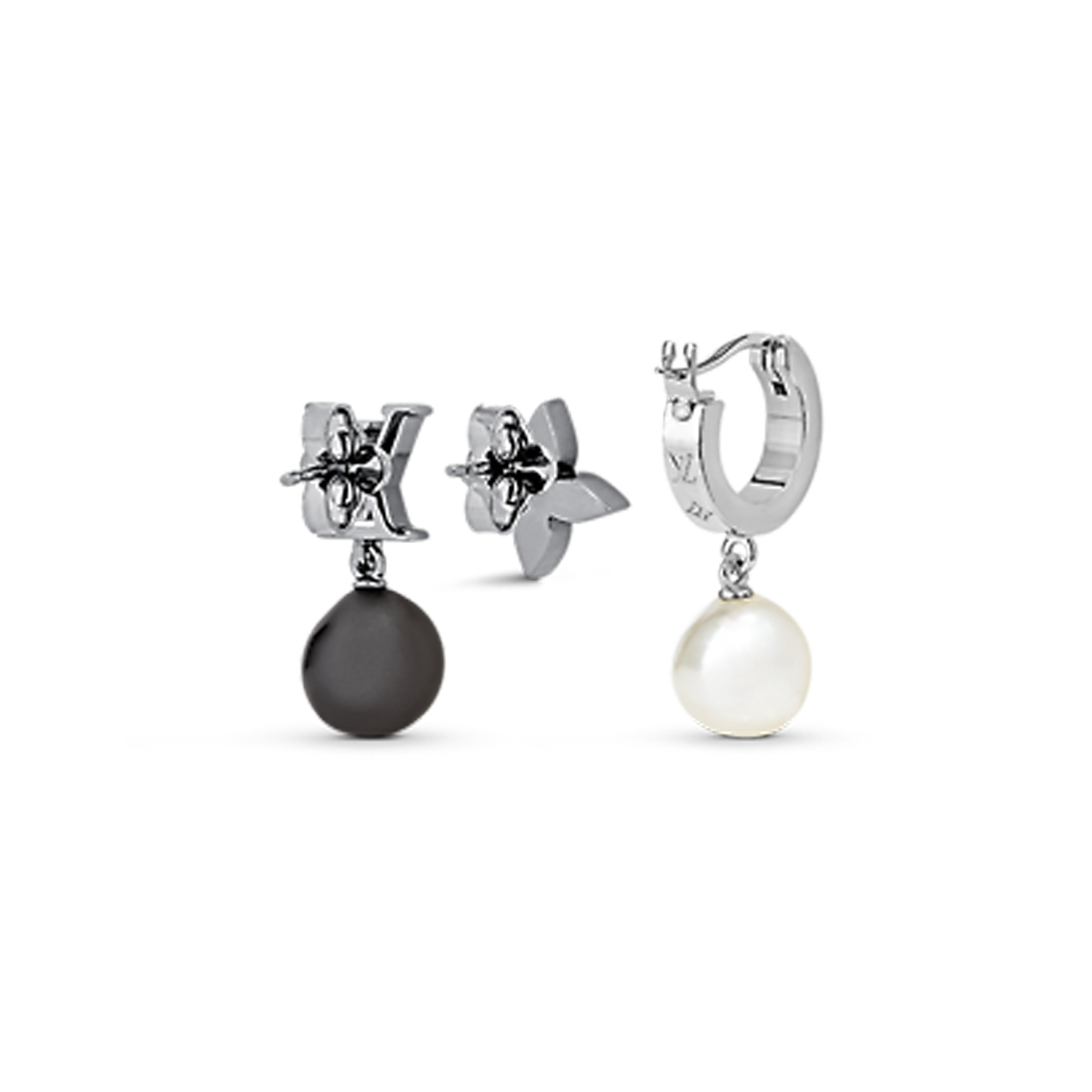 18K Louis Vuitton Monogram Pearls Earrings